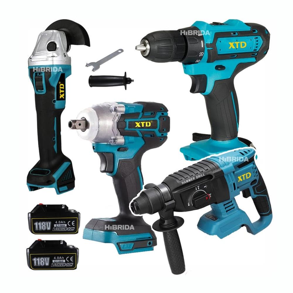 Kit Xtd Amoladora  Taladro  Rotomartillo  Atornillador De Impacto