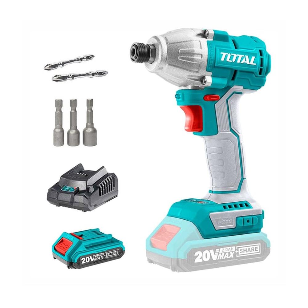 Combo 20V Total Atornillador De Impacto 14 Bateria Cargador