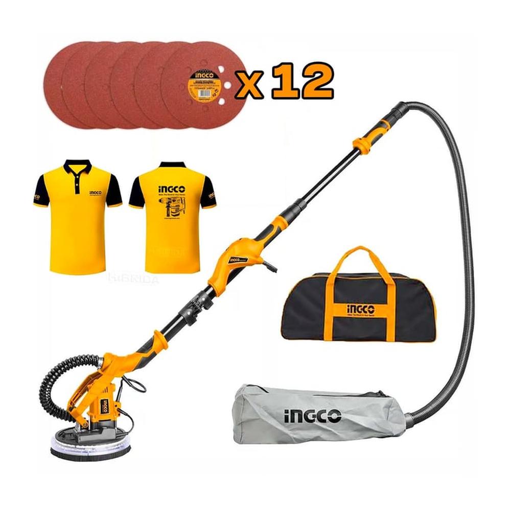 Lijadora De Pared Techo 1050w Drywall Pinta Aspiradora Ingco Polos