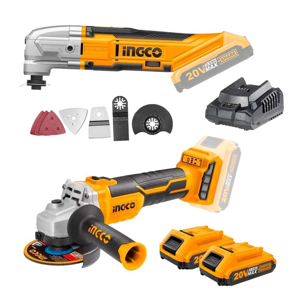 Combo Ingco 20V Amoladora Brushless  Herramienta Multifuncional