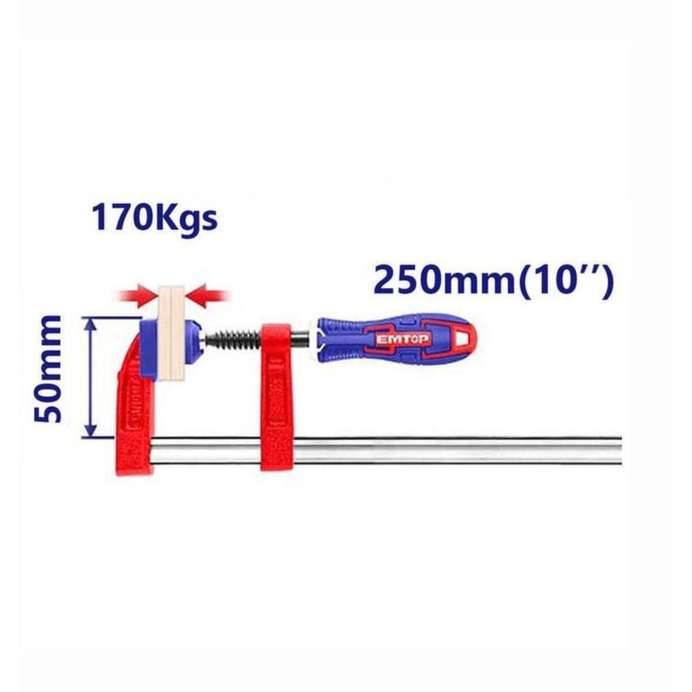 PRENSA SARGENTO TIPO F 250x50MM ABRAZADERA EMTOP - ECLPF05301