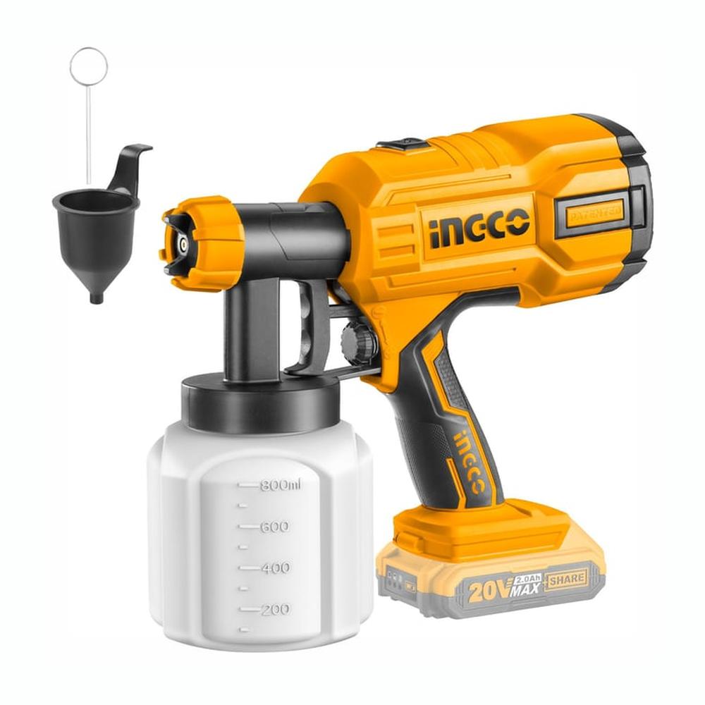 Pistola De Pintar 20V Inalámbrica 800Ml Industrial Ingco - Csgli2001