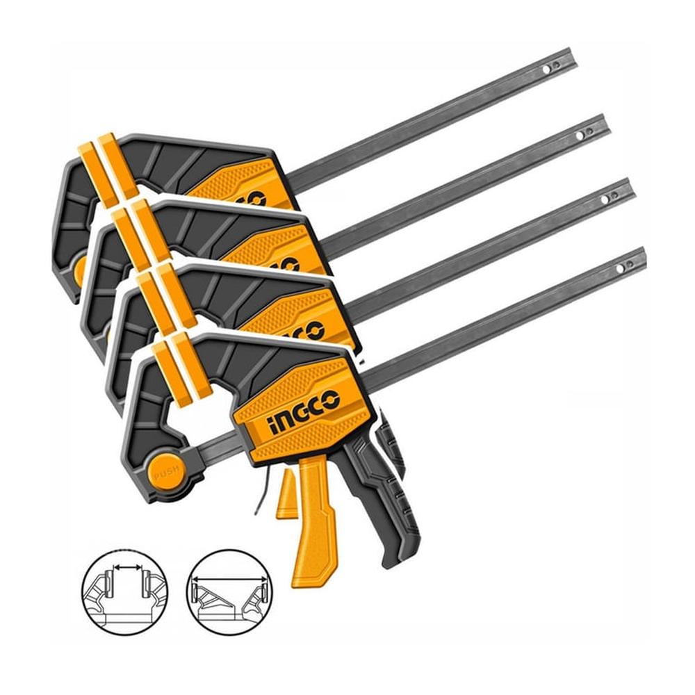 Prensa Rápida 12 Autoajustable Abrazadera Ingco 60Kg X4 Pc