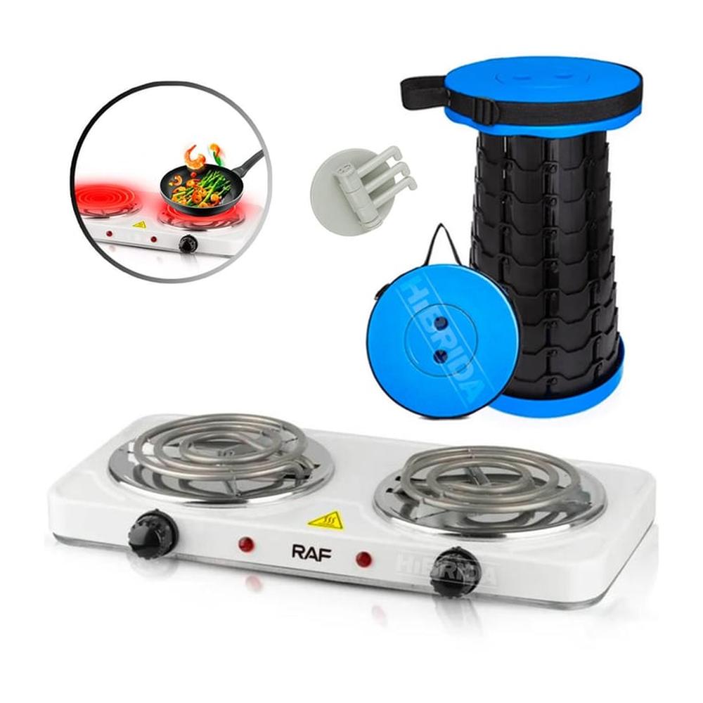 Cocina Eléctrica 2000W Hornillas Portátil Más Silla Plegable - Combo