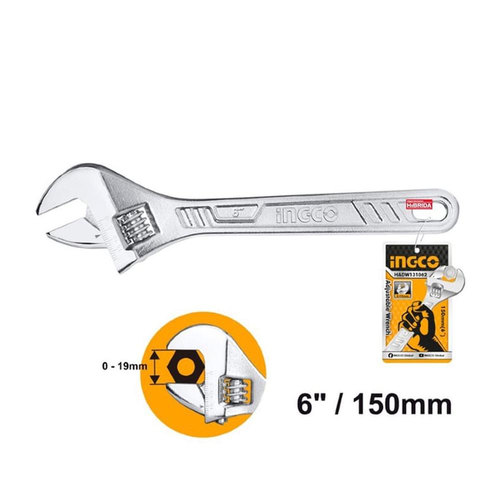 Llave Francesa Ajustable 6 Cromada 15Cm Ingco - Hadw131062