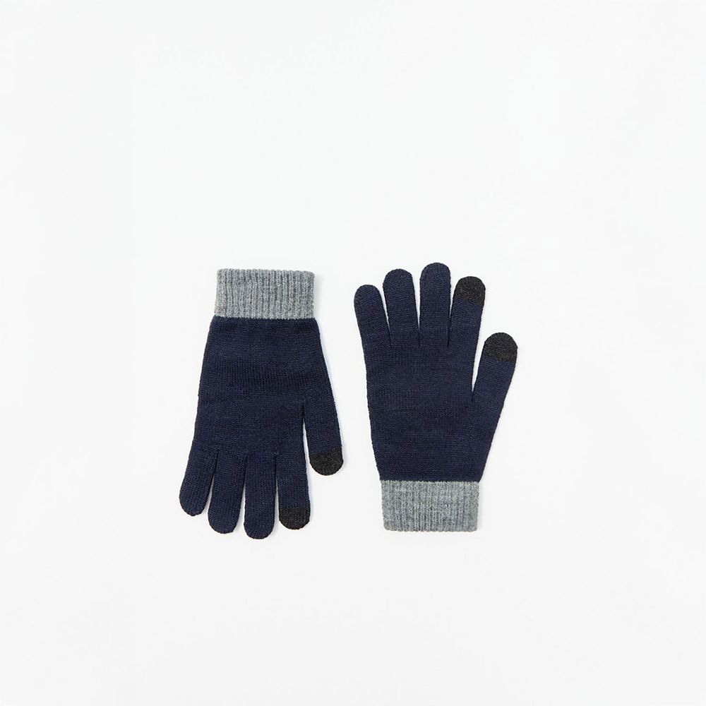 Guantes Sfera Hombre Punto Liso Marino