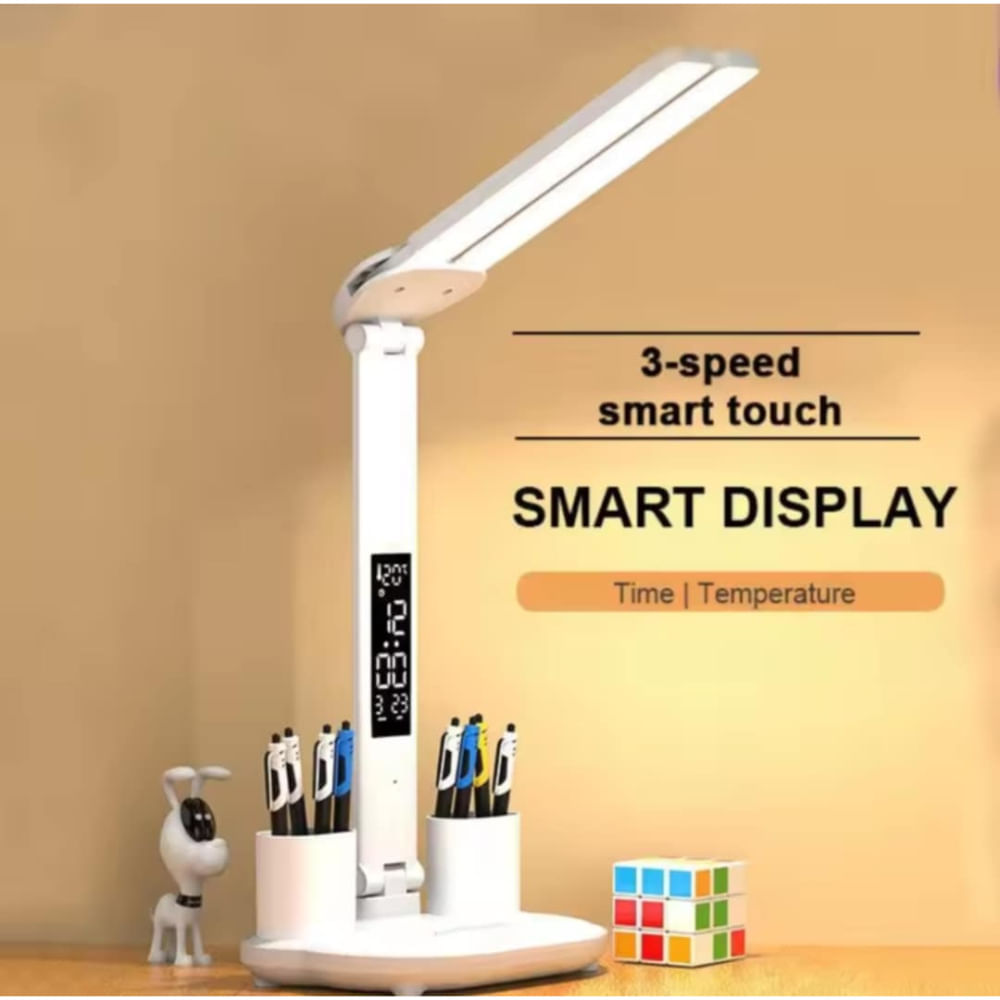 Lampara de Escritorio Oficina Habitación de Niños Adultos con Reloj