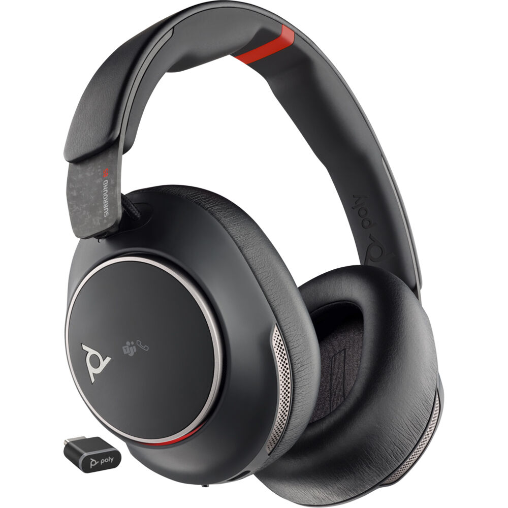 Auriculares Poly Voyager Surround 85 UC: Conectividad USB-C y Bluetooth 5.3, 6 Micrófonos Integrados