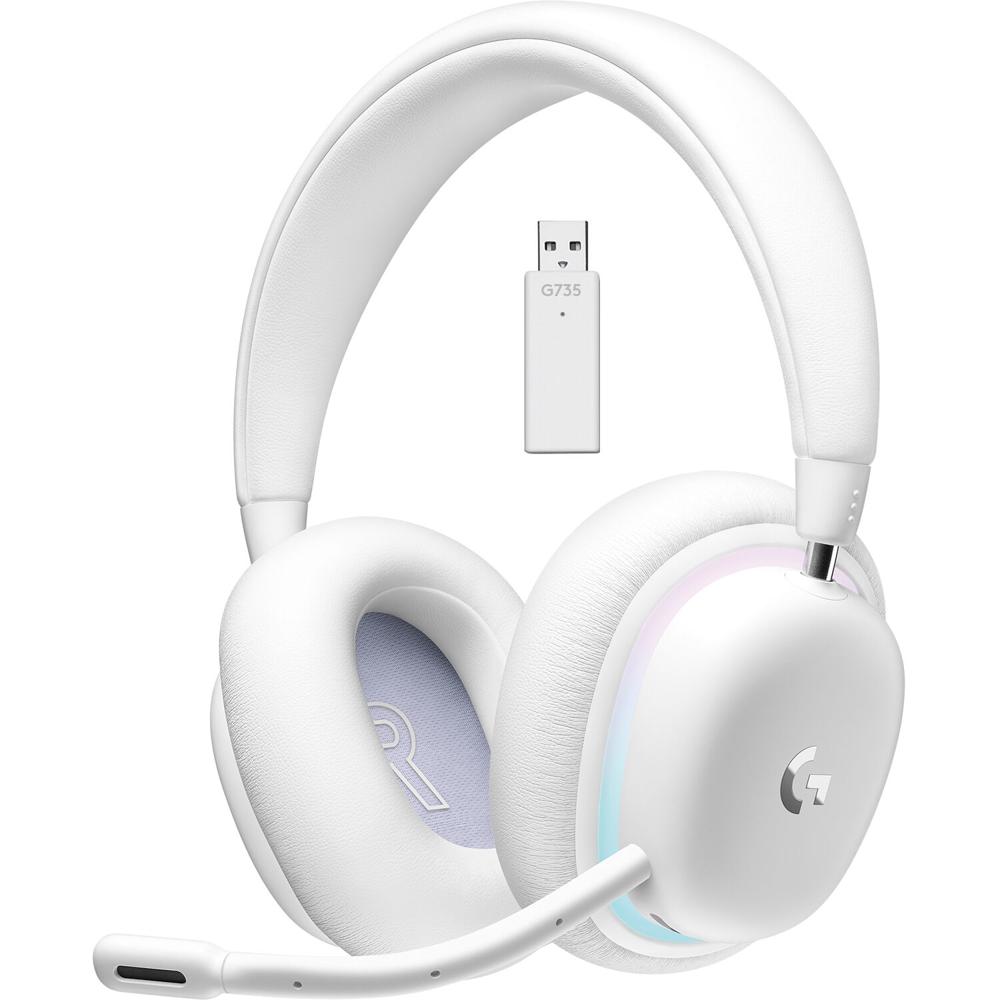 Auriculares Gaming Inalámbricos Logitech G G735 RGB (Blanco Niebla) - 2.4 GHz LIGHTSPEED, Bluetooth,