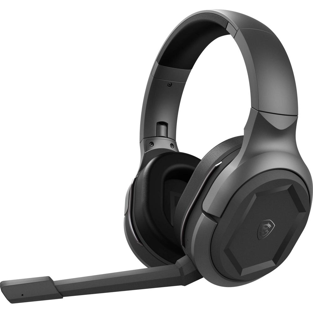MSI IMMERSE GH50W Auriculares Gaming Inalámbricos (Negro) - Conectividad 2.4 GHz, Control de Volumen