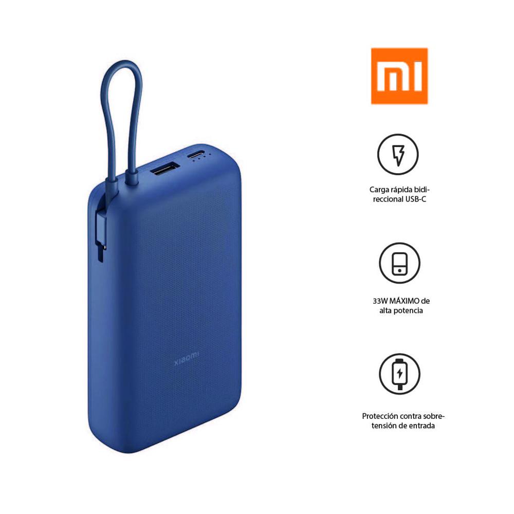 Power Bank Xiaomi 33W 20000mAh con cable integrado USBCUSB-A PB2030M