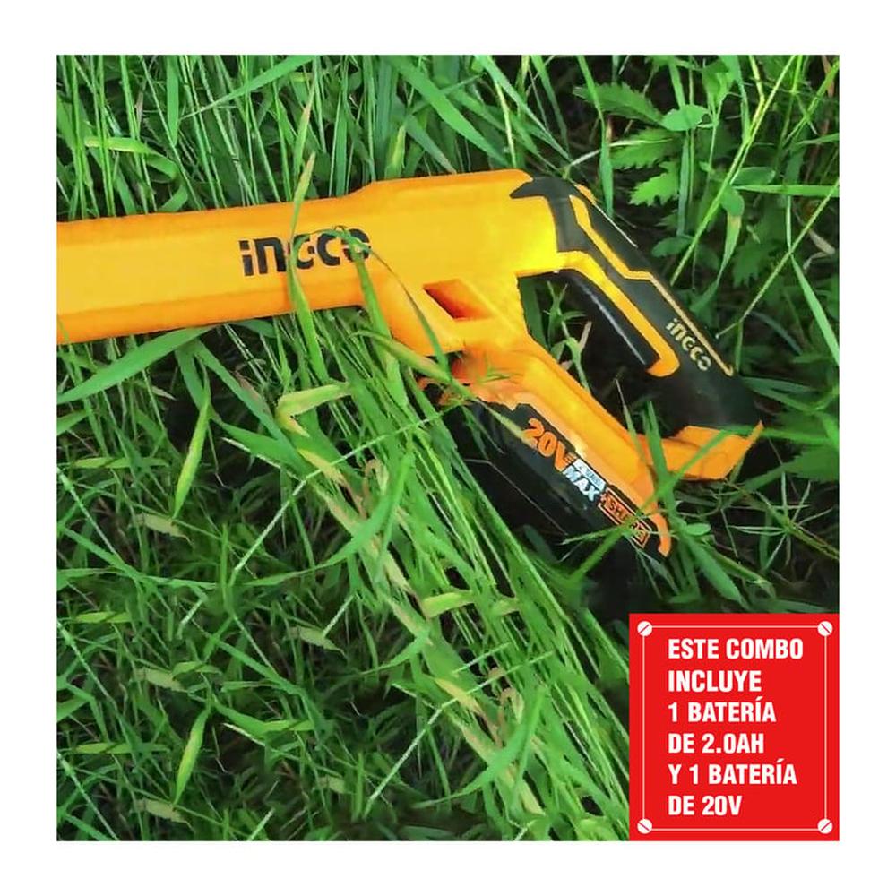 Cortadora Gras Césped 20V Desmalezadora Ingco - Cgtli20301