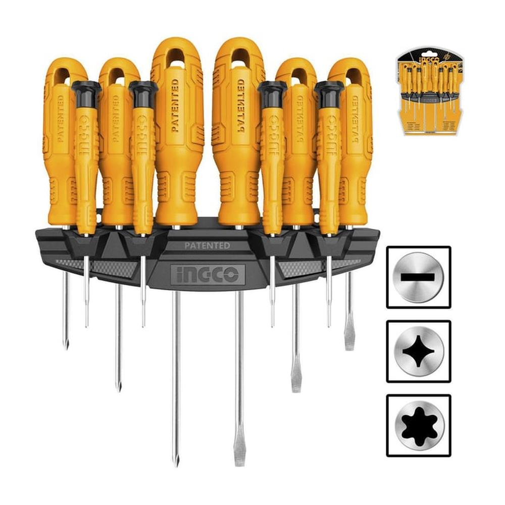 Juego De 10 Pzs De Destornilladores De Precisión Ingco - Hksd1058