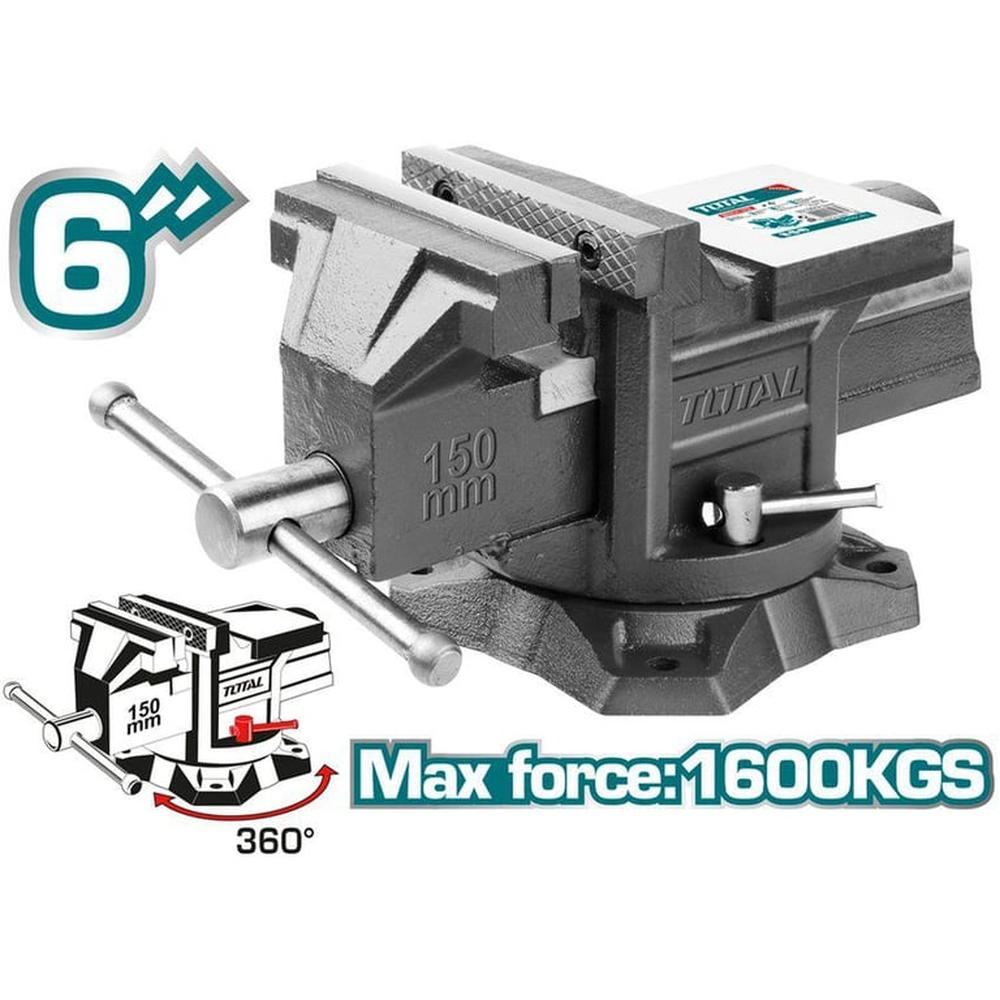 Prensa Tornillo De Banco 6 Giratorio Yunque 1600Kg Total - Tht6166