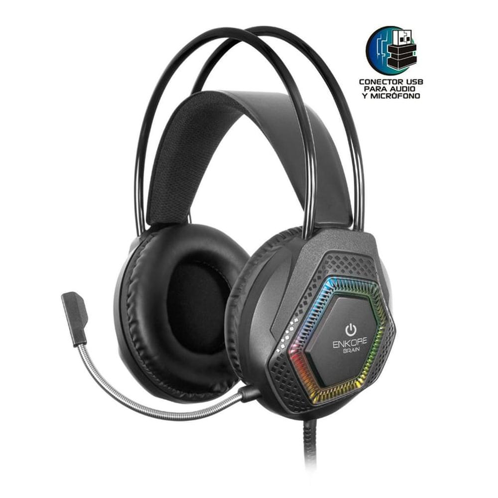 Audifono Gamer USB Enkore Brain 5.1 iluminación LED