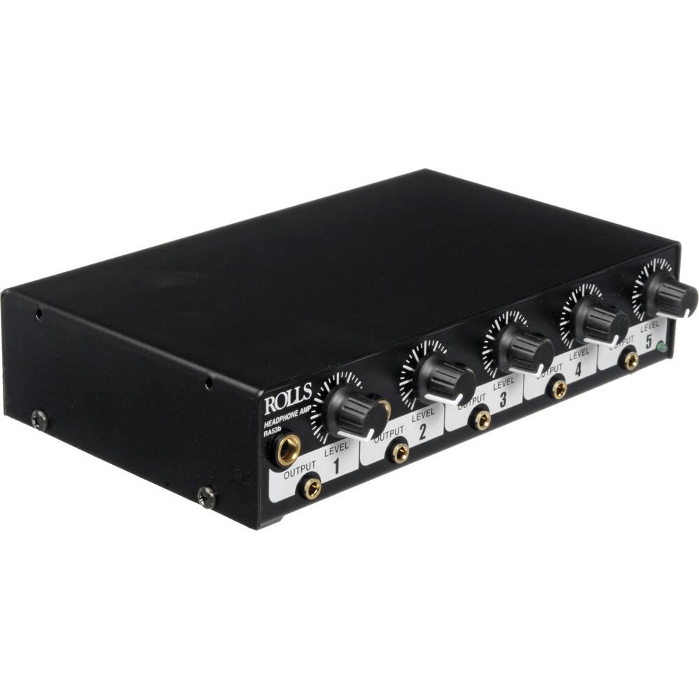 Amplificador de Auriculares Rolls RA53B de 5 Canales con Control de Nivel y Múltiples Entradas
