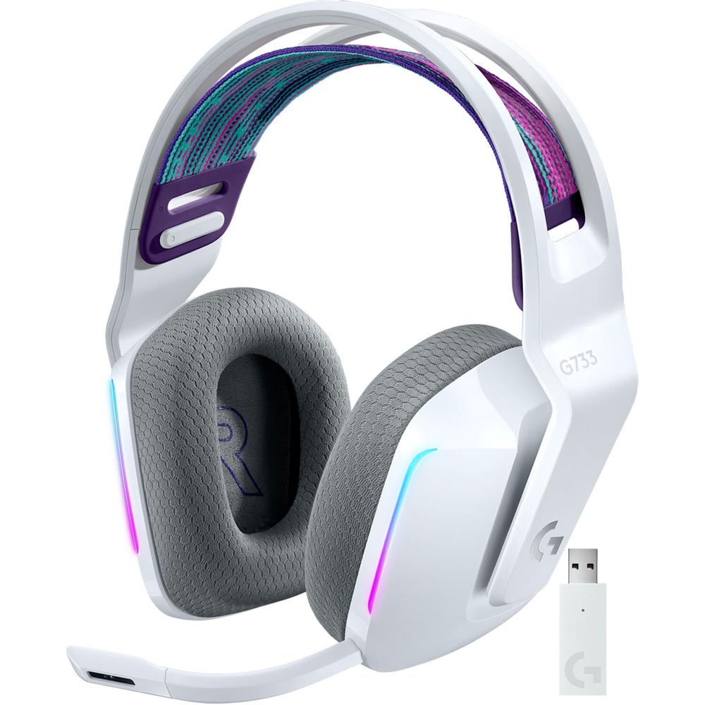 Auriculares Gaming Inalámbricos Logitech G G733 LIGHTSPEED RGB (Blanco) - Tecnología LIGHTSPEED, Con