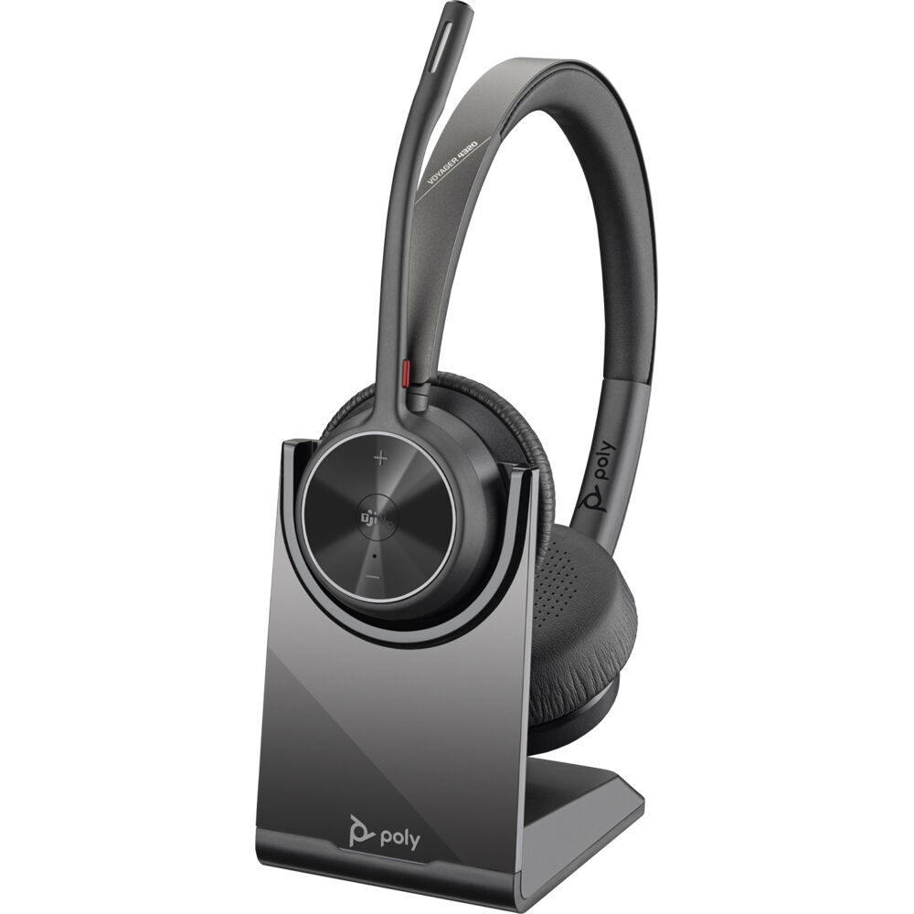 Auriculares Estéreo Bluetooth Poly Voyager 4320 con Dongle USB-C BT700 y Base de Carga - Certificado