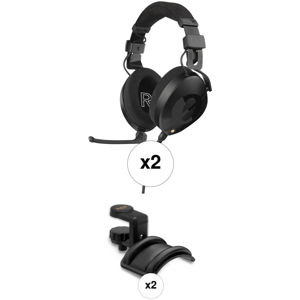 RODE NTH-100M Kit Profesional de Auriculares Over-Ear con Soporte (2-Pack) - Ideal para Mezcla, Vide