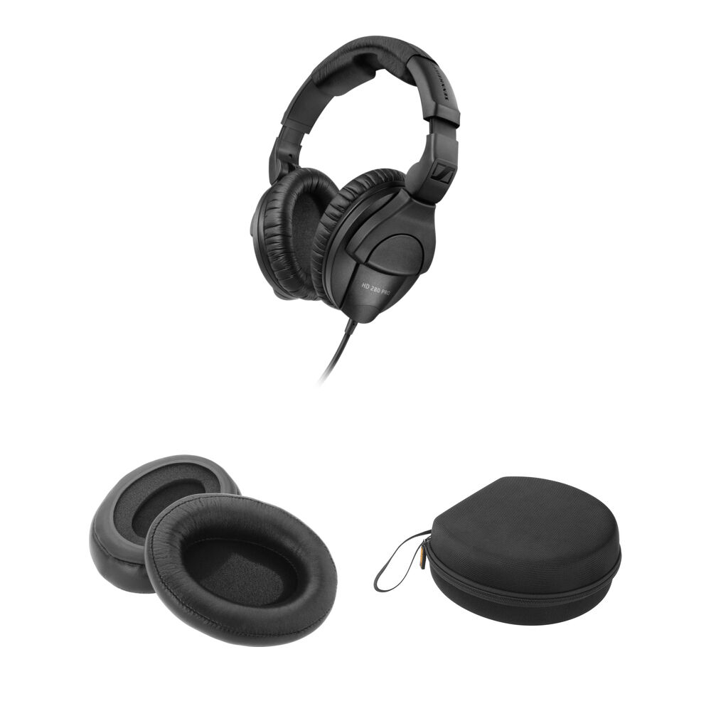 Auriculares Sennheiser HD 280 Pro Cerrados con Almohadillas de Cuero de Oveja y Kit de Accesorios (F