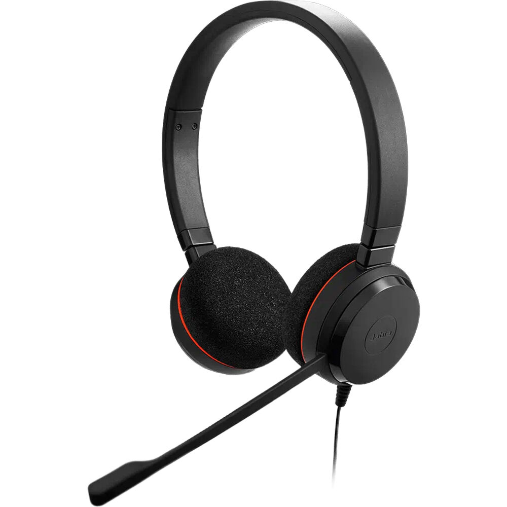 Auriculares Jabra EVOLVE 20 UC Stereo con Almohadillas de Cuero Sintético y Micrófono con Cancelació