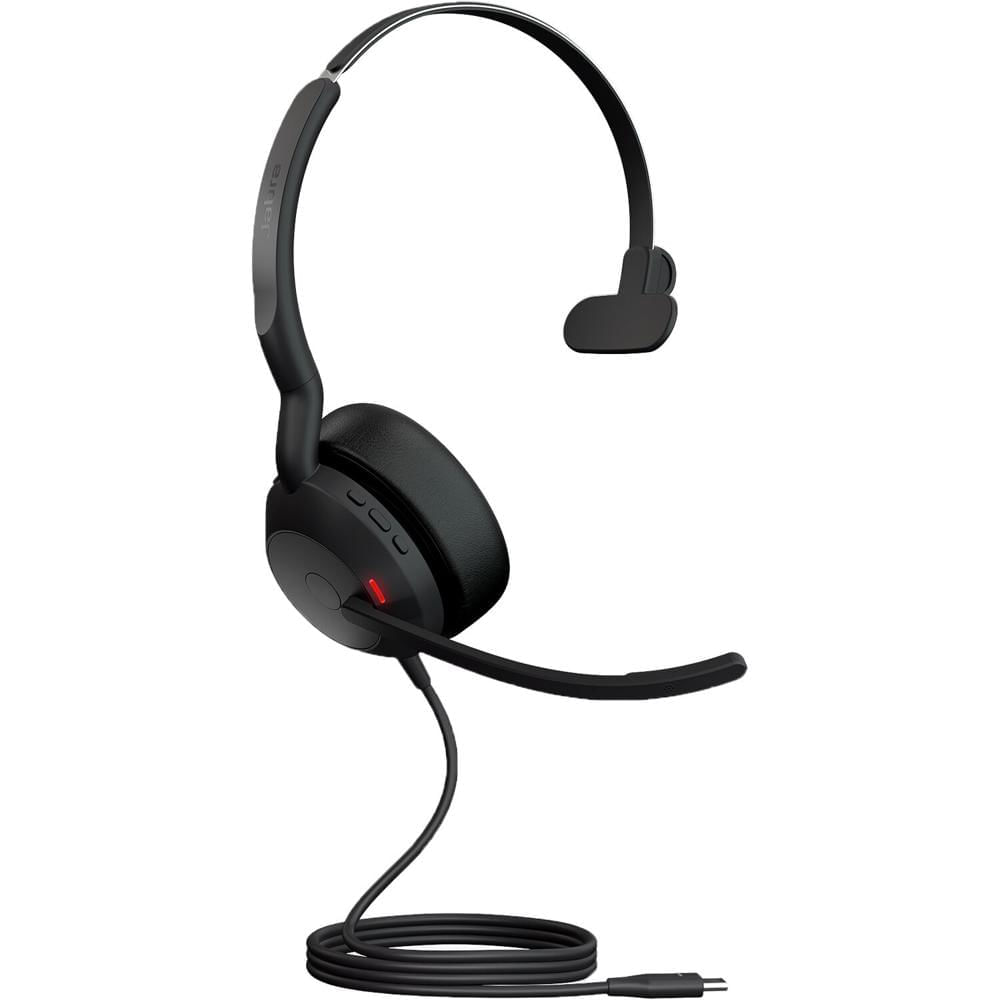 Auriculares Jabra Evolve2 50 USB-C UC Mono con Cancelación Activa de Ruido, Almohadillas Ergonómicas