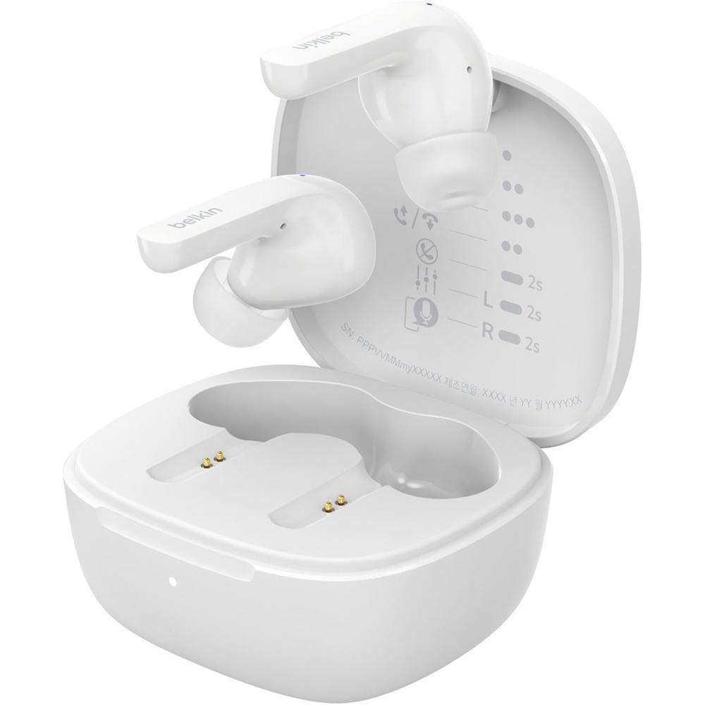 Auriculares Inalámbricos Verdaderos Belkin SoundForm Motion (Blanco) - Para Oficina, Ejercicios y Vi