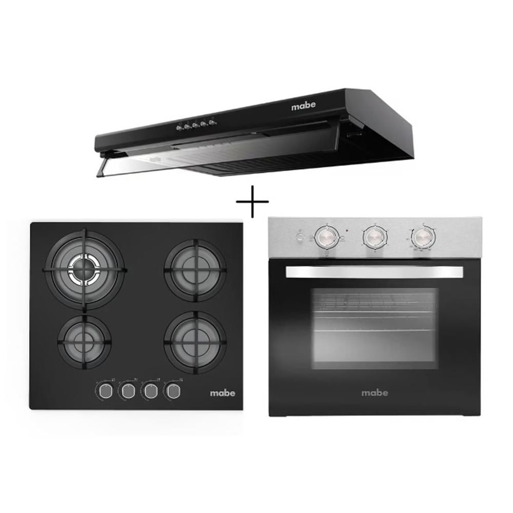 Tri-Combo Empotrable Mabe Cocina PM6045GV0 Campana CMU6020PB0 Y Horno HM6022EYAI0