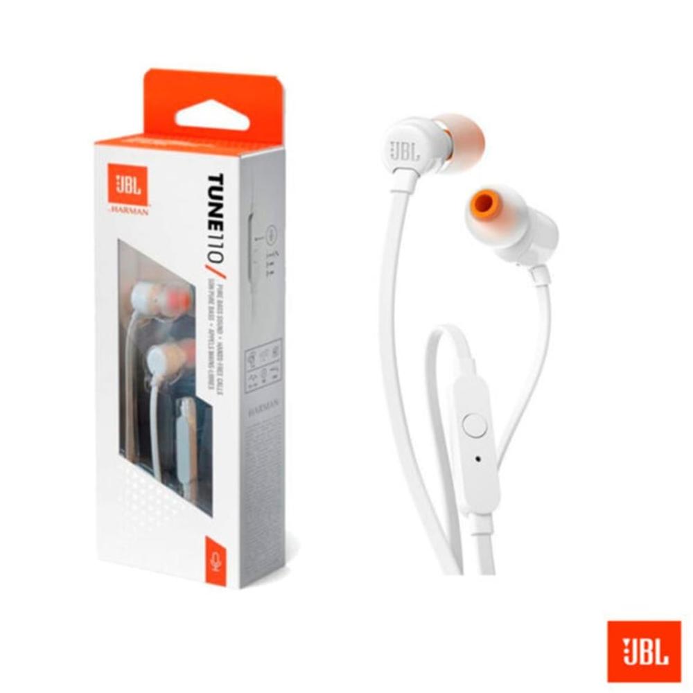 Audifono JBL Tune 110 Microfono Conector 3.5mm Blanco