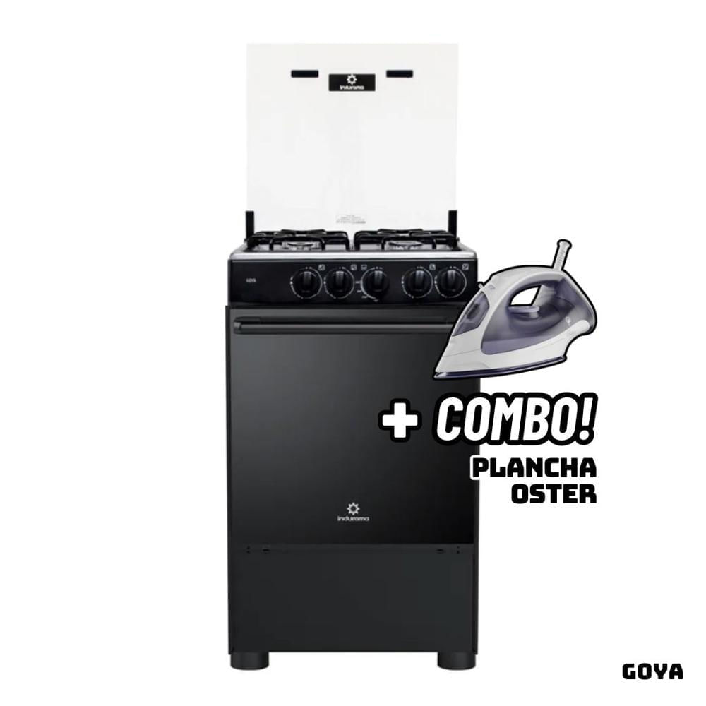 Cocina De Pie INDURAMA a Gas 4 Hornillas GOYA + Plancha OSTER