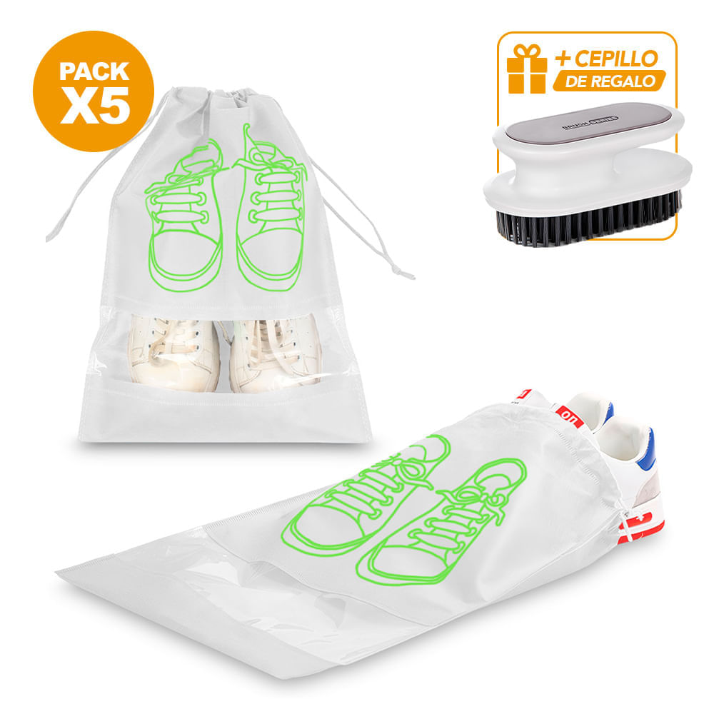 Pack X5 Bolsa de Zapatos BL BZ3 Y Cepillo ALT AJ7 De Regalo