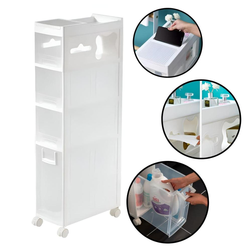 Estante De 4 Niveles Con Cajones Y Ruedas 5180003