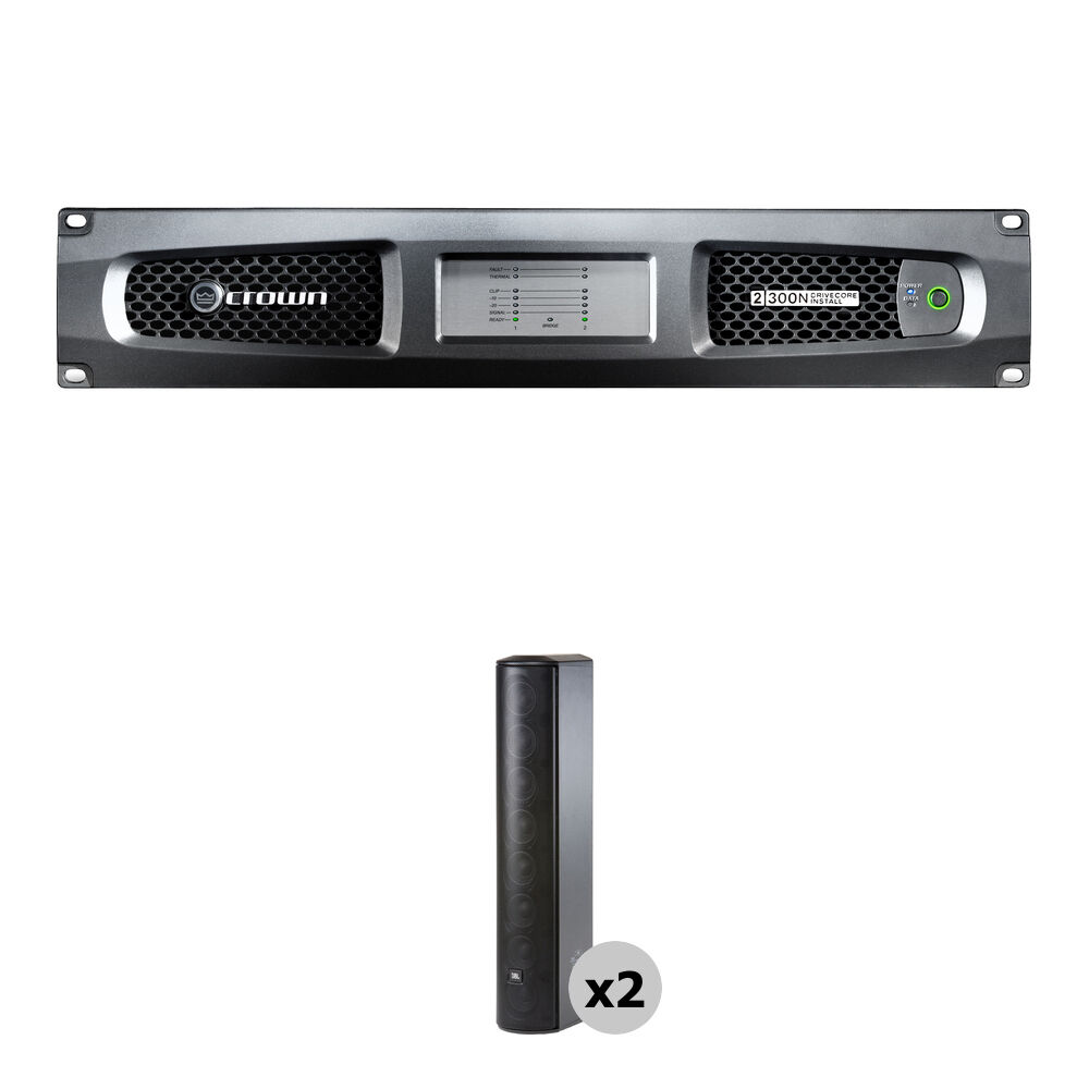 Amplificador de Red Crown Audio DCI 2|300N DriveCore 2 Canales 300W con 2 Altavoces de Array Columna