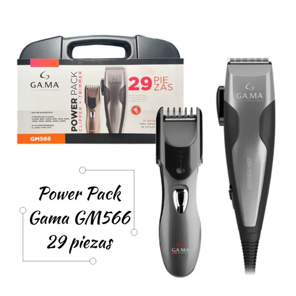 Maquina de Cortar Cabello Gama Power Pack GM566 29 Piezas