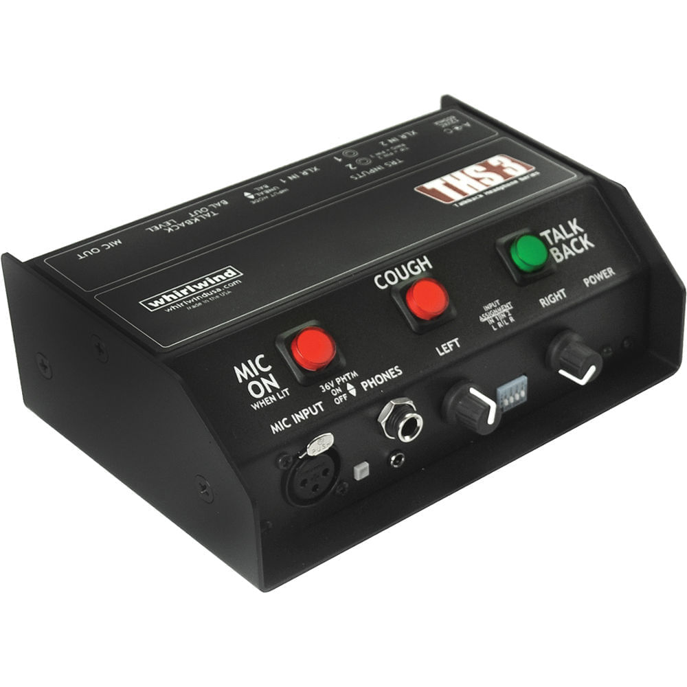 Caja de Auriculares Whirlwind THS 3 con Control de Volumen Izquierdo/Derecho y Consola de Anunciador