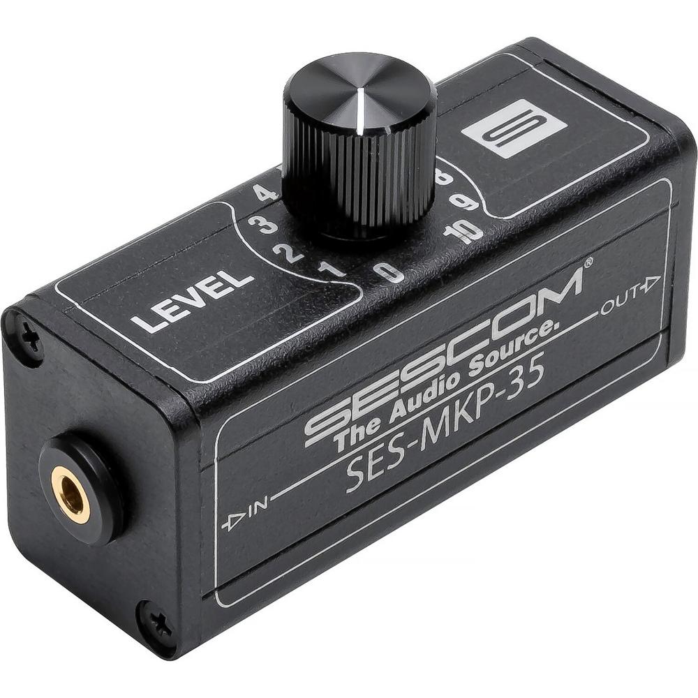 Control de Volumen Pasivo Inline para Auriculares Estéreo Sescom con Conectores TRS (3.5mm) - Contro