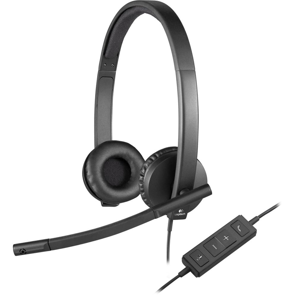 Auriculares Estéreo USB Logitech H570e con Cancelación de Ruido y Micrófono Flexible para Videoconfe