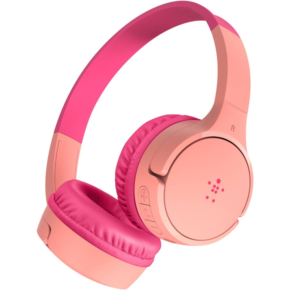 Auriculares Inalámbricos Belkin SoundForm Mini On-Ear para Niños (Rosa) - Protección Auditiva, Contr