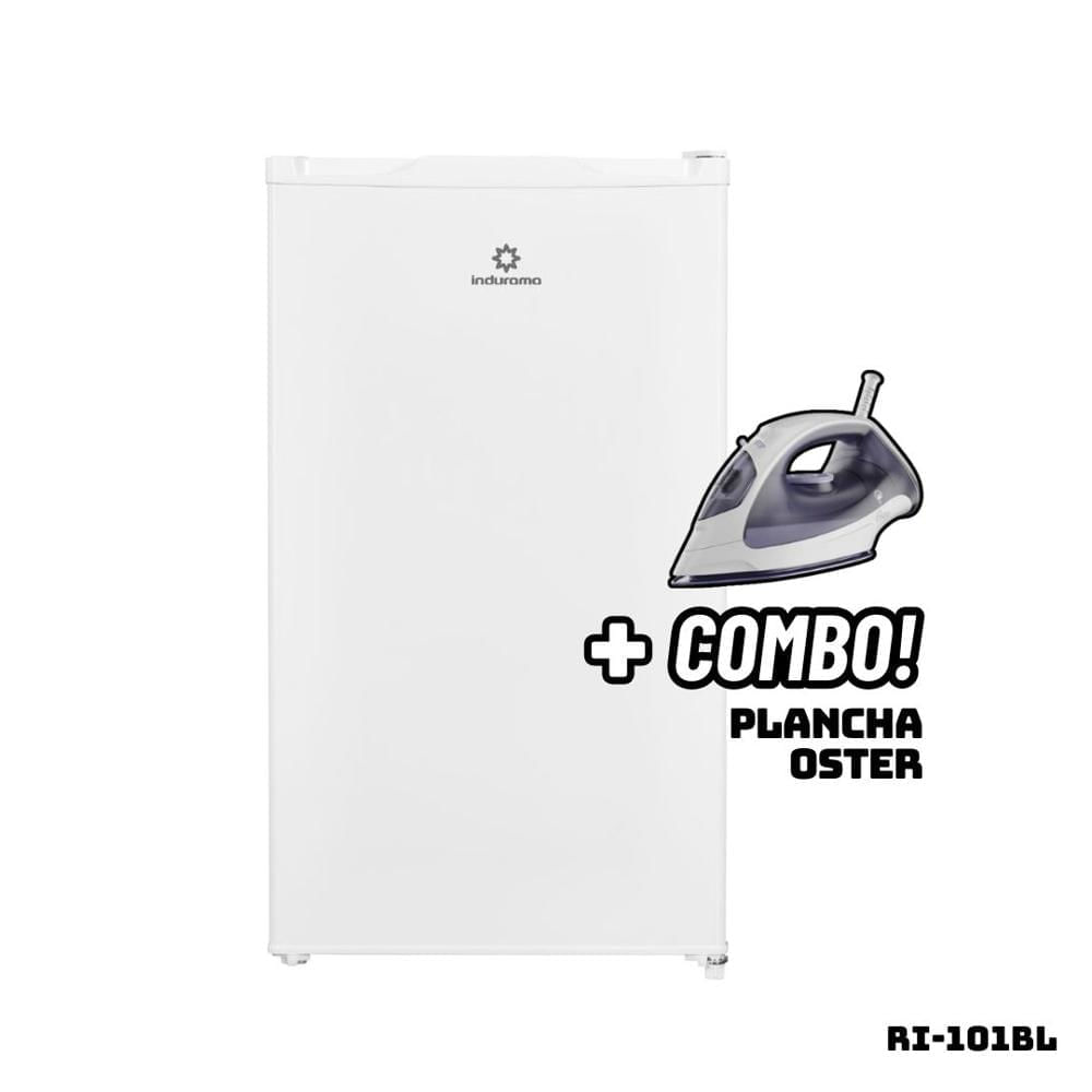 Frigobar INDURAMA 90 L Blanco RI-101BL + Plancha OSTER