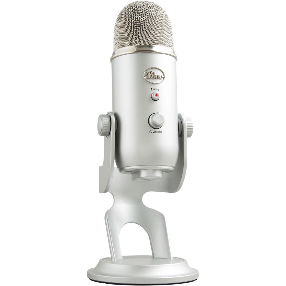 Micrófono USB Blue Yeti (Plata) - Ideal para Podcasting, Streaming, ASMR y Más, con Calidad de Trans