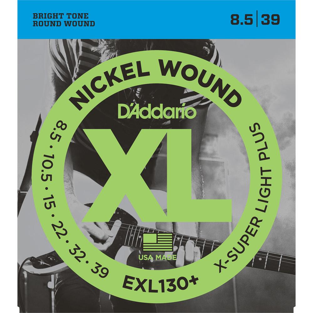 Cuerdas para Guitarra Eléctrica D'Addario EXL130+ Extra Super Light Plus XL Niqueladas (Juego de 6 C