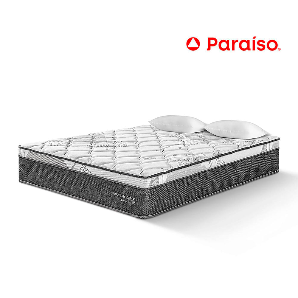 Colchón Paraíso Pocket Star King + 2 almohadas + protector