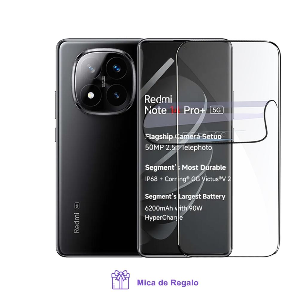 Xiaomi Redmi Note 14 Pro Plus 5G 8Gb Ram 256Gb Rom Black con Mica Hidrogel