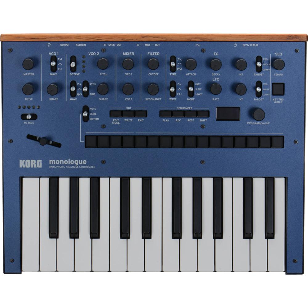 Korg Monologue Sintetizador Analógico Monofónico (Azul) - Voz Única, Circuito de Conducción Analógic