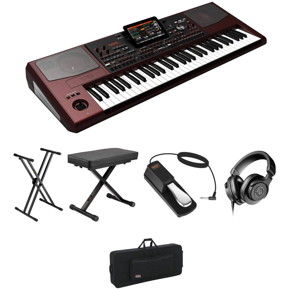 Korg Pa1000 Teclado Arranger Profesional de 61 Teclas con Soporte Doble-X, Banco X, Pedal, Auricular