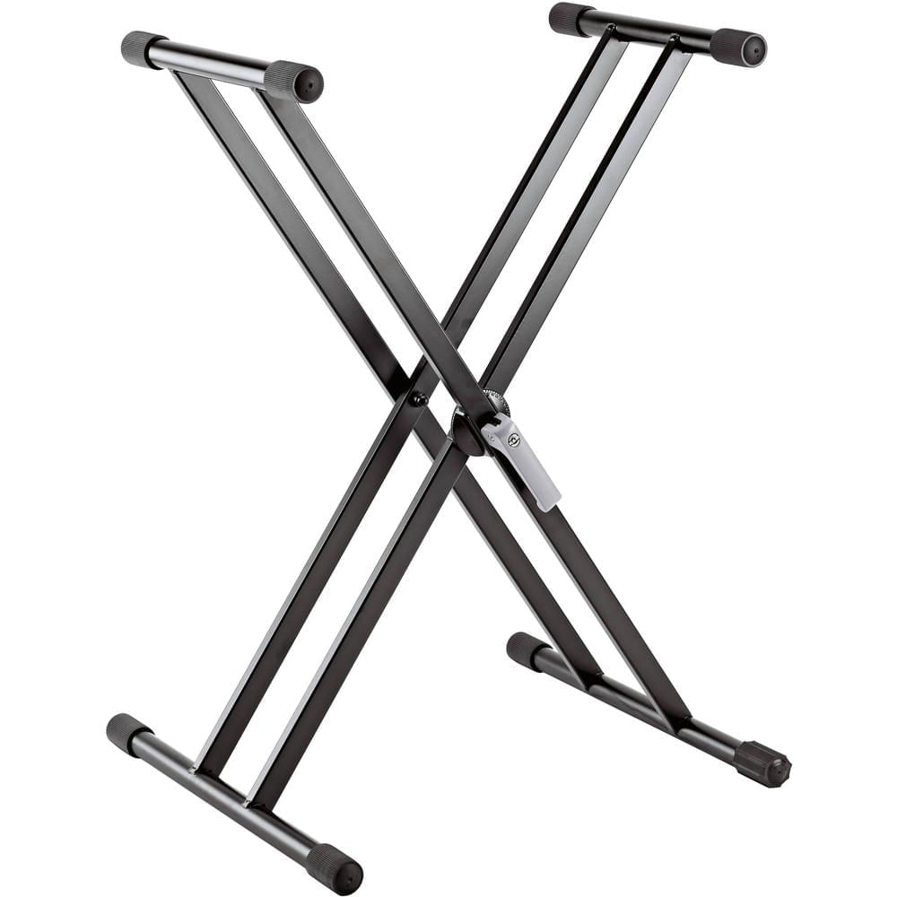 Soporte de Teclado K&M 18997 Double-X con Palanca de Sujeción - Construcción de Aluminio Ligero, Aju