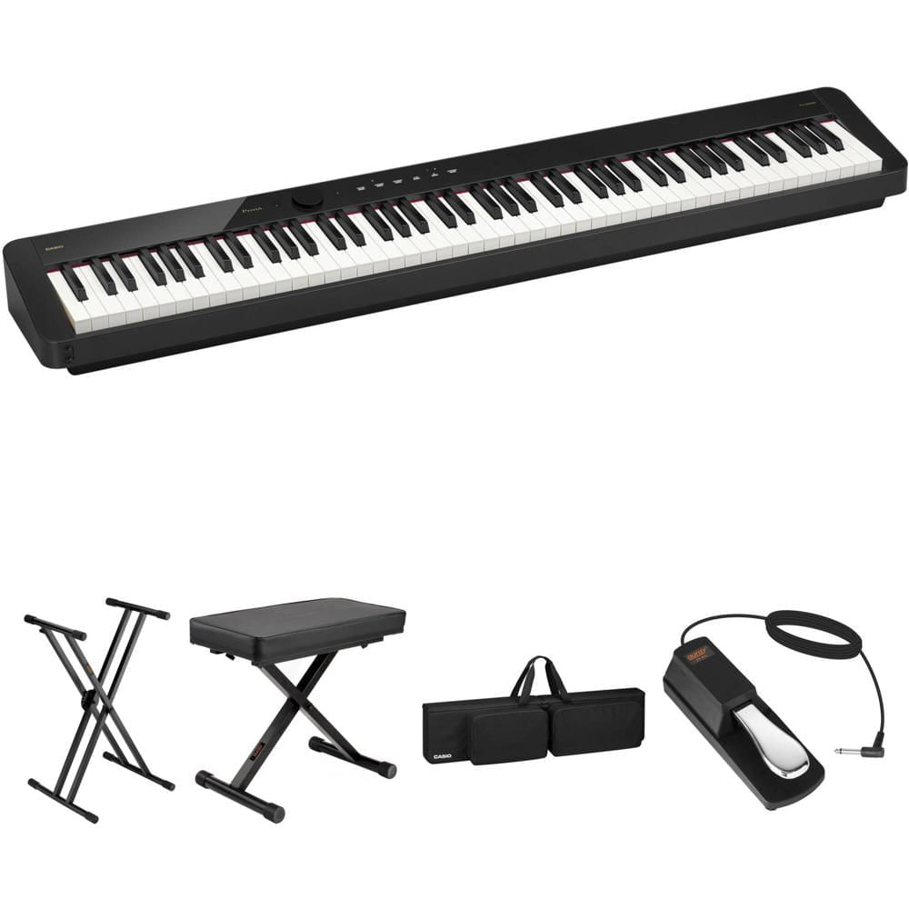Piano Digital Portátil Casio Privia PX-S5000 de 88 Teclas con Soporte X, Banco X, Pedal y Funda (Neg