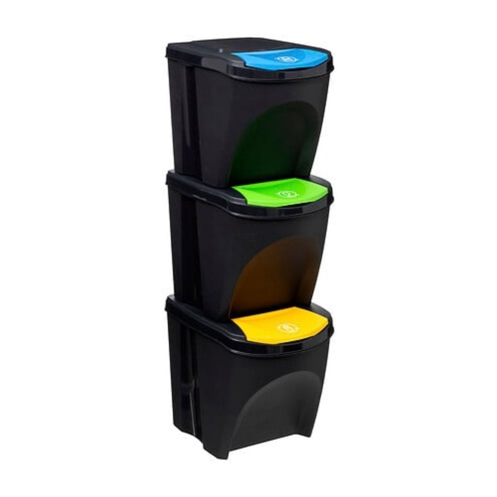 Set de 3 Tachos de Cocina Polipropileno 25L