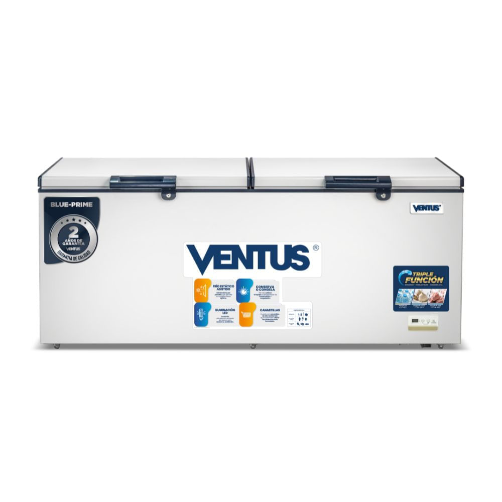 Congeladora Ventus CTD600 PRIME 600L Blanco de Acero