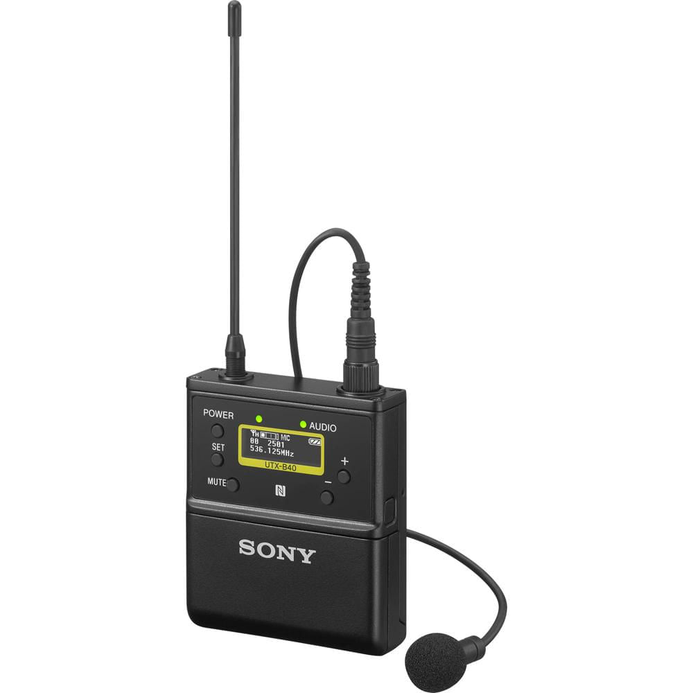 Transmisor Inalámbrico Sony UTX-B40 con Micrófono Lavalier Omnidireccional ECM-V1BMP para Sistemas U
